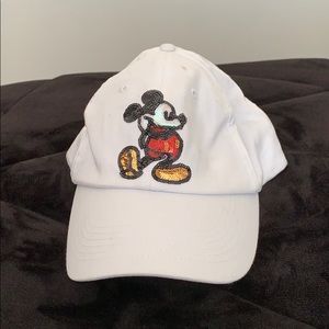 White Disney Sequined Mickey Mouse Baseball Cap